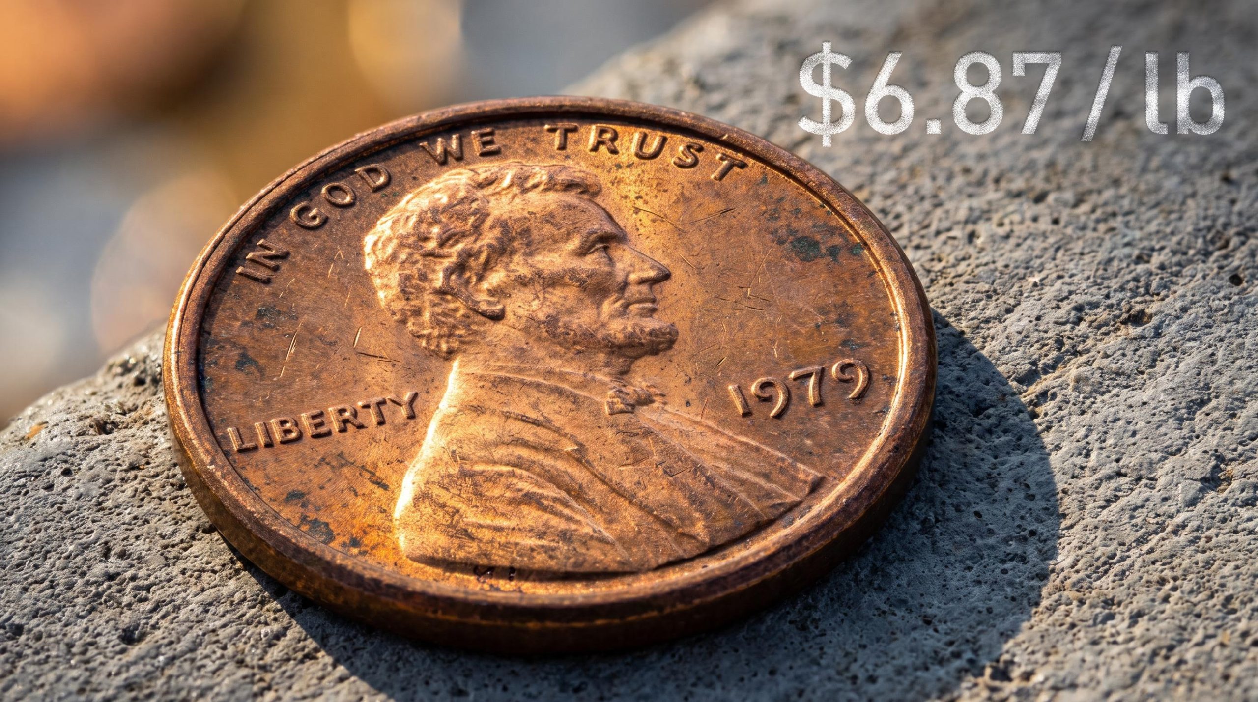 Pre-1982 US penny in extreme macro as copper hits $6.87/lb all-time high amid commodity surge implications