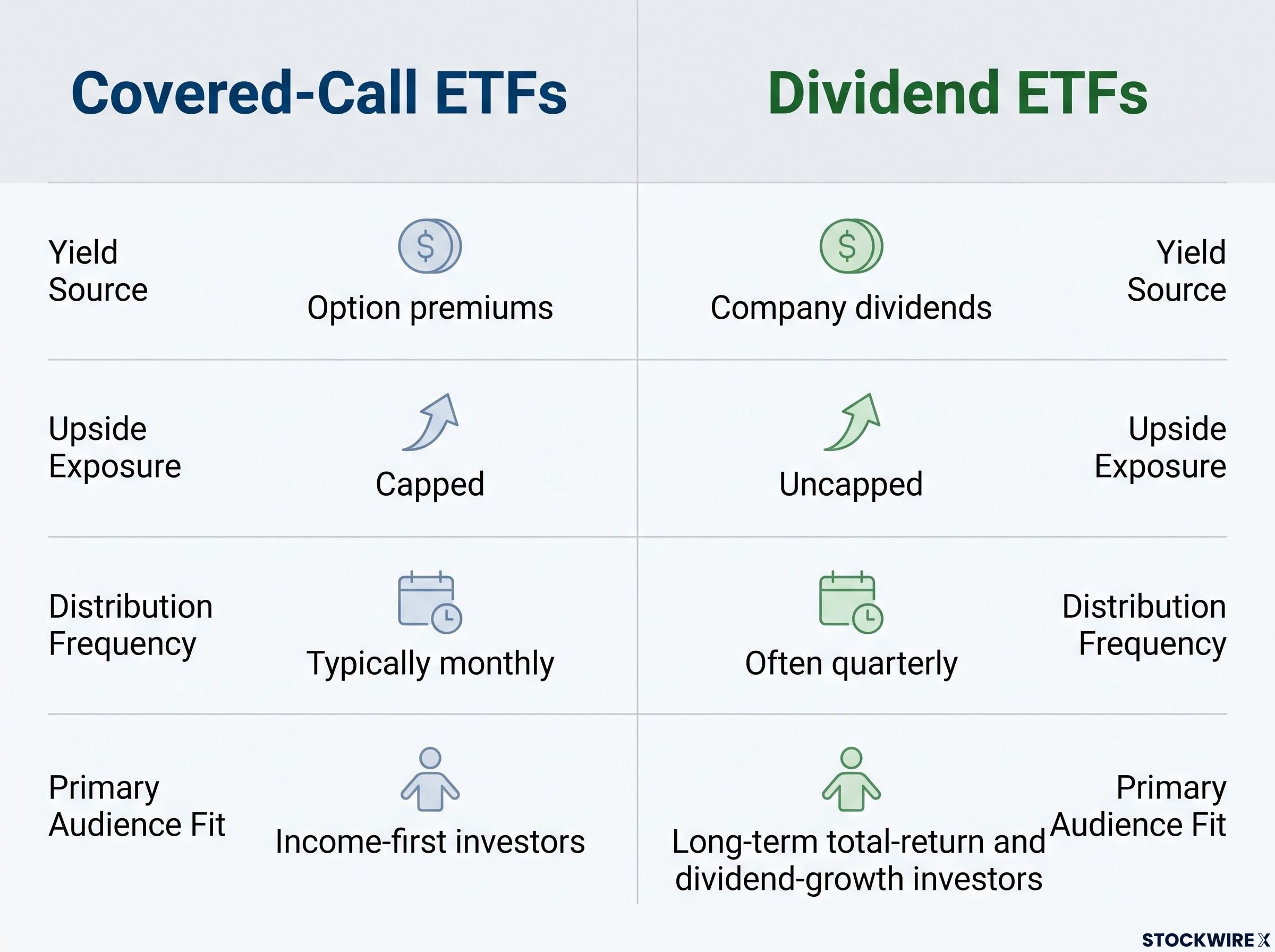 Structural Comparison: Covered-Call vs. Dividend ETFs
