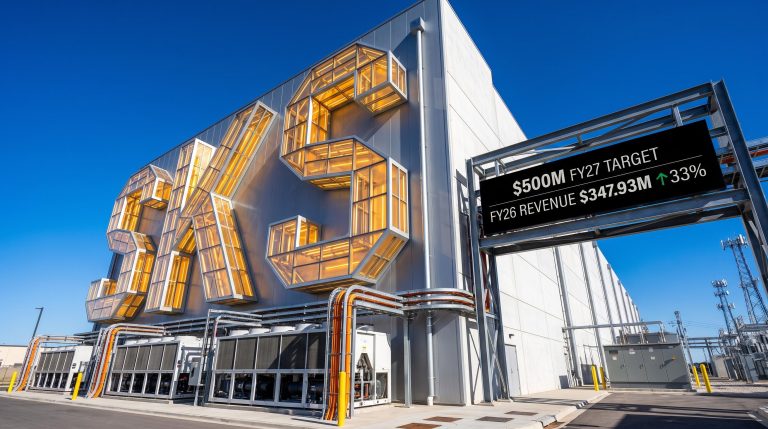 Data center with revenue sign