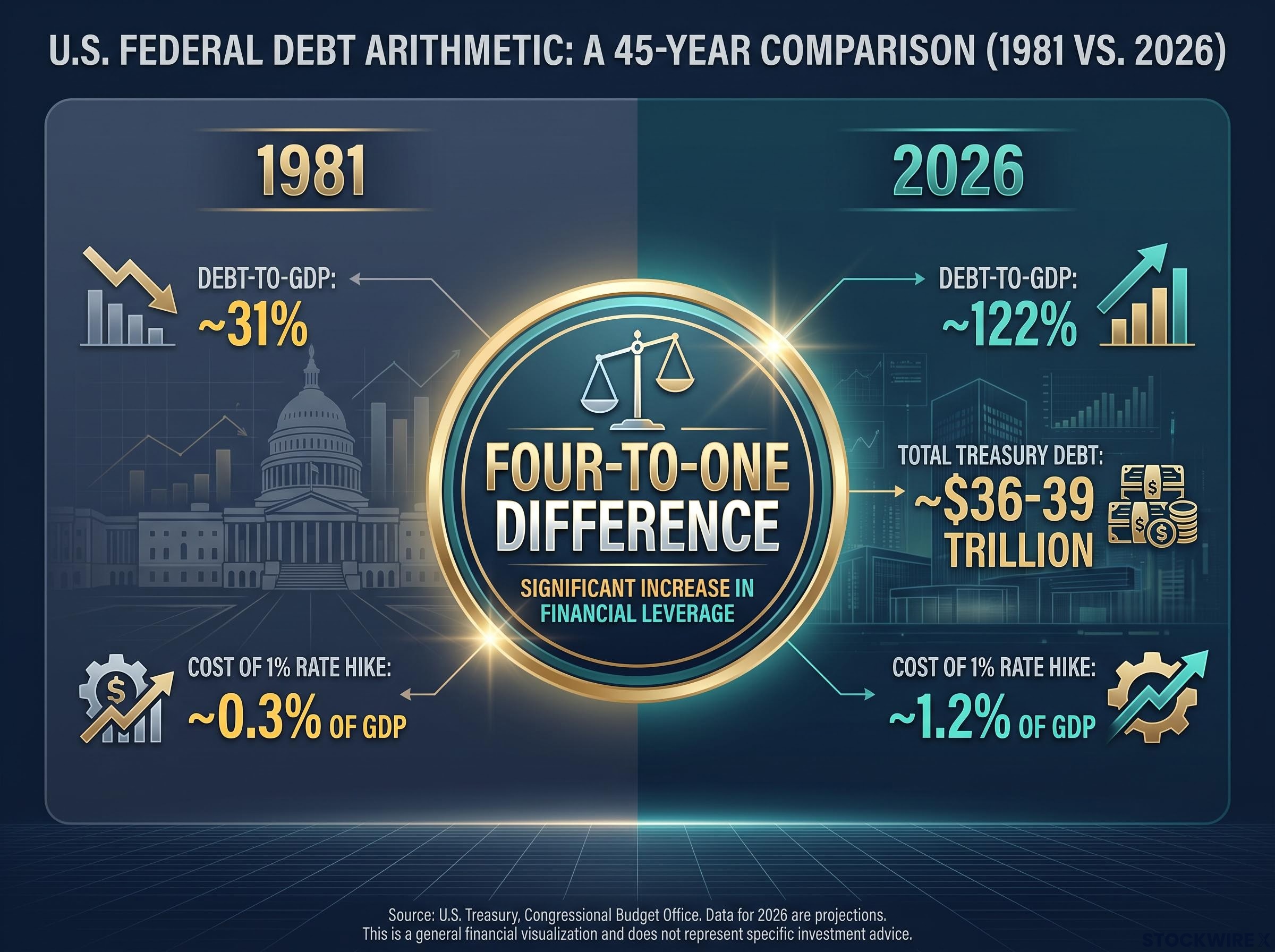 The Debt Arithmetic: 1981 vs. 2026