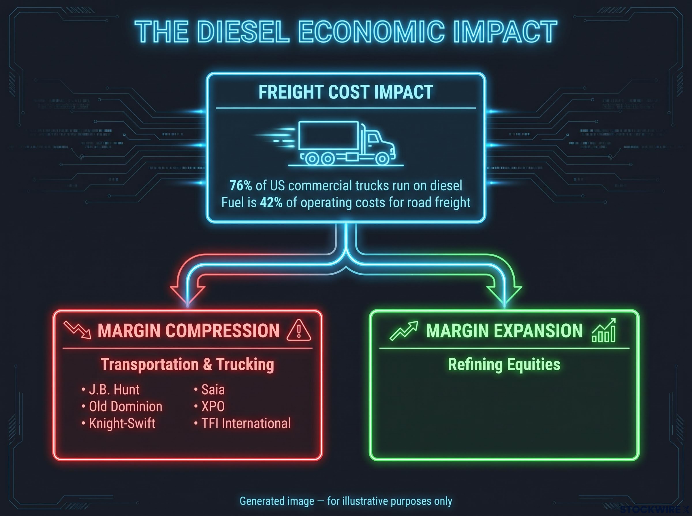 How Diesel Drives Freight Costs and Equity Divergence