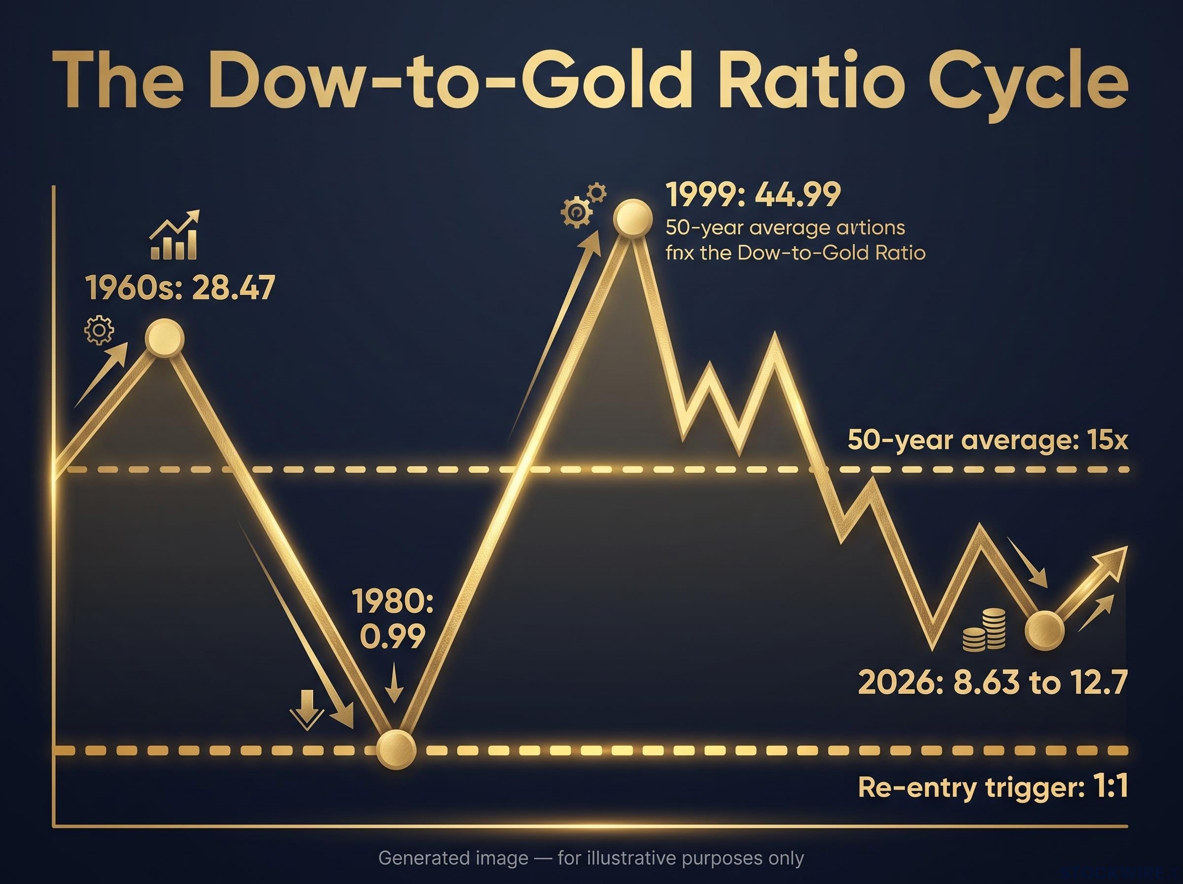 Historical Swings of the Dow-to-Gold Ratio
