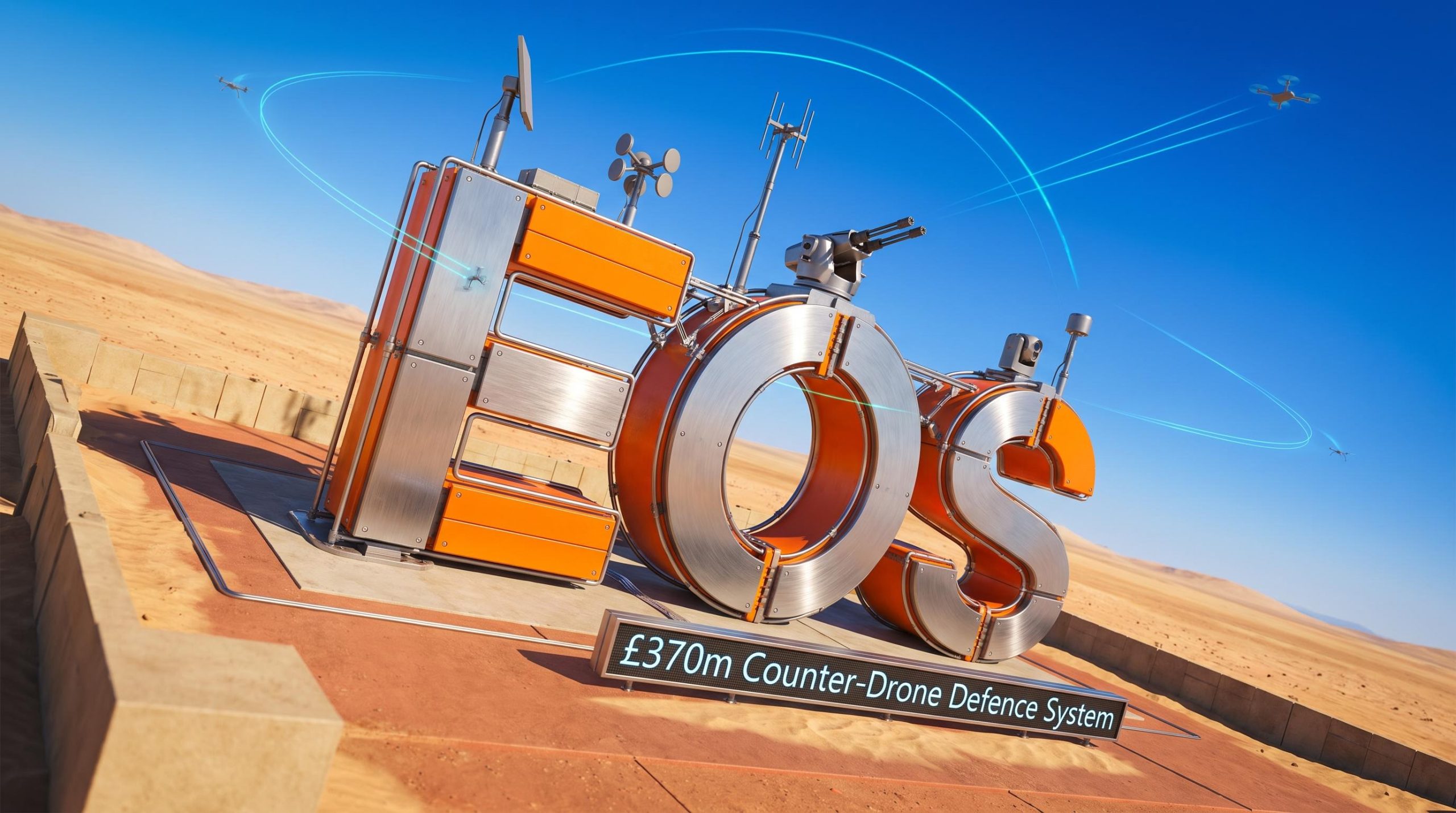 Drone defense system in desert