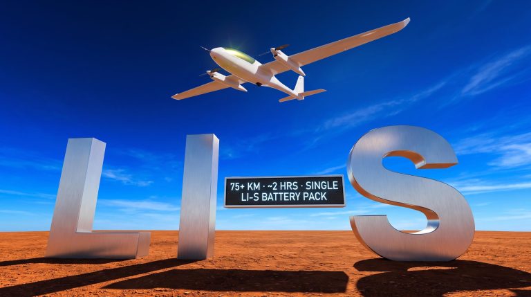 Drone flying over LIS letters