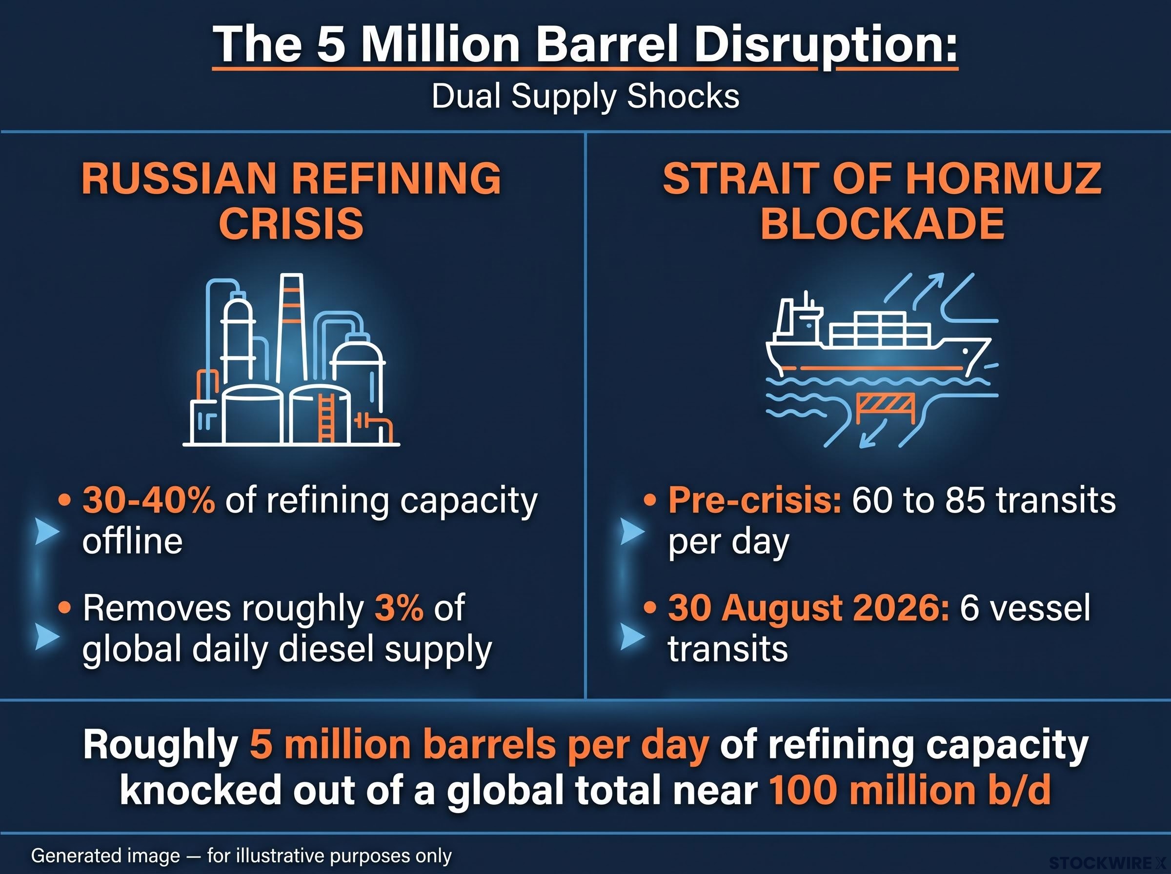 The 5 Million Barrel Disruption: Dual Supply Shocks