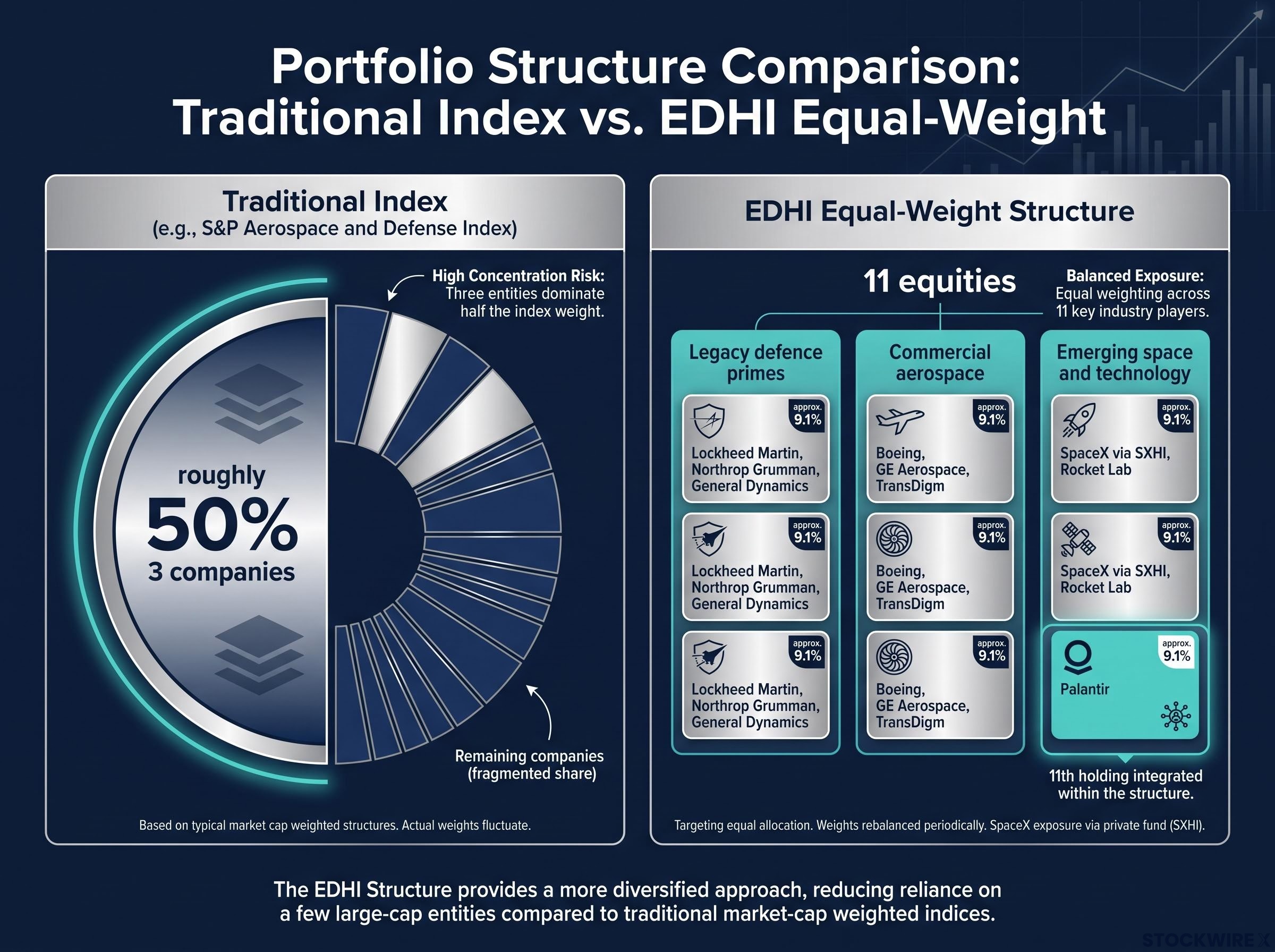 EDHI's Equal-Weight Portfolio Structure vs. Traditional Indices