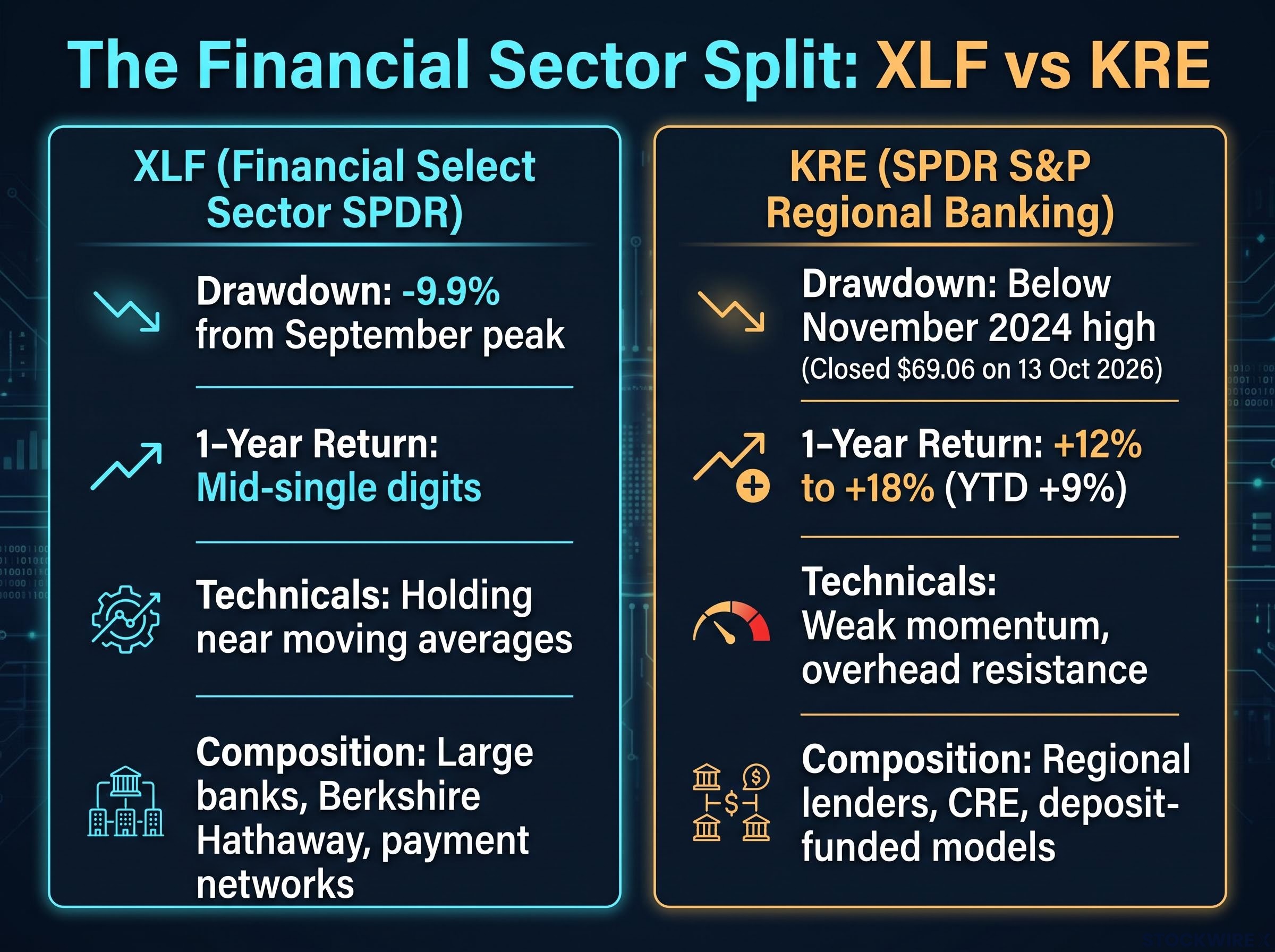 The Financial Sector Split: XLF vs KRE