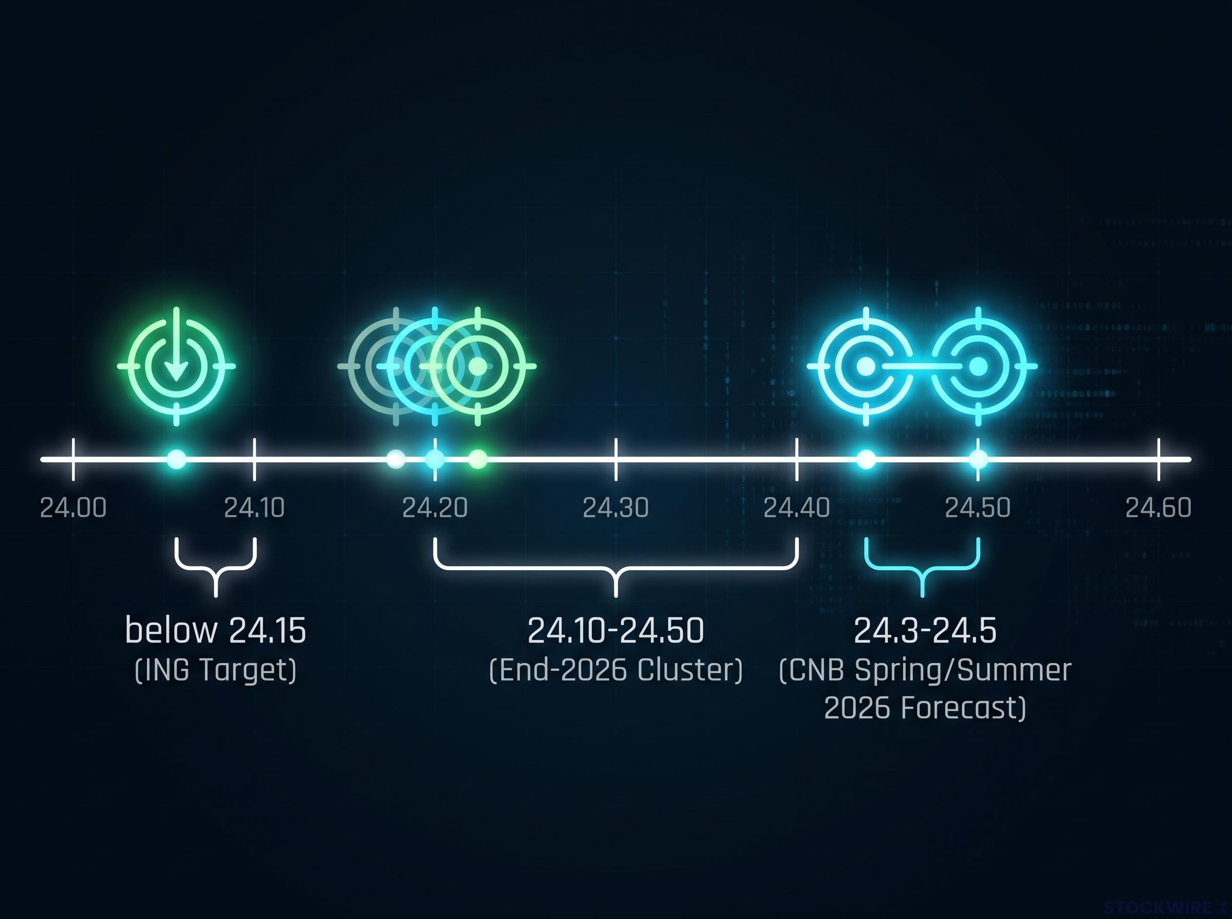 EUR/CZK Forecast Range Clusters