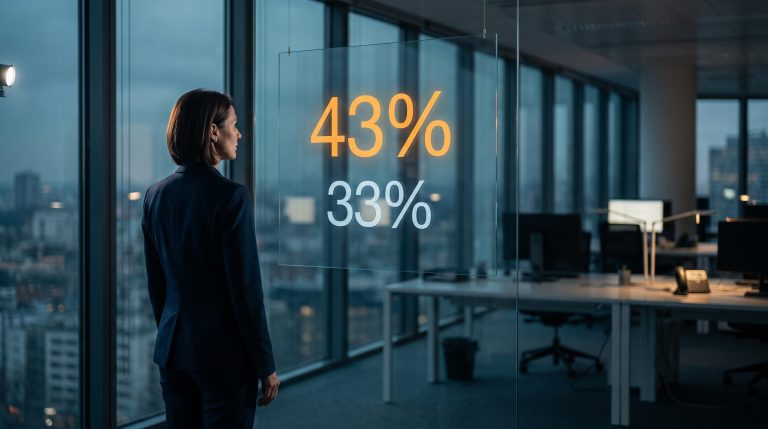 Accountant reviewing exit-rate data amid European accounting challenges of AI adoption and PE consolidation