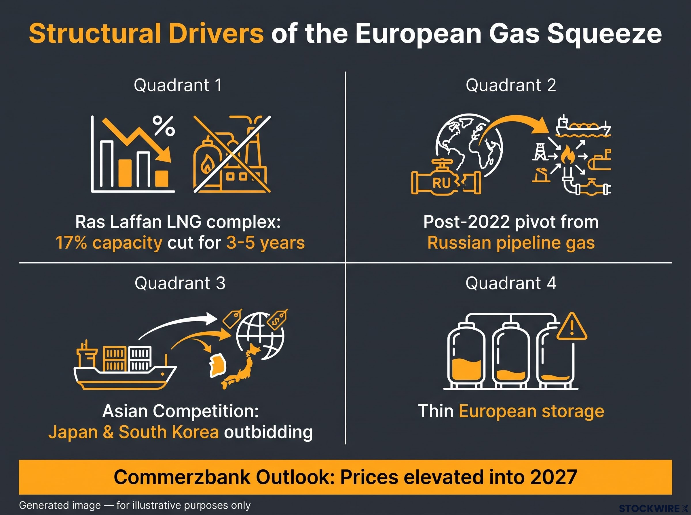 Structural Drivers of the European Gas Squeeze