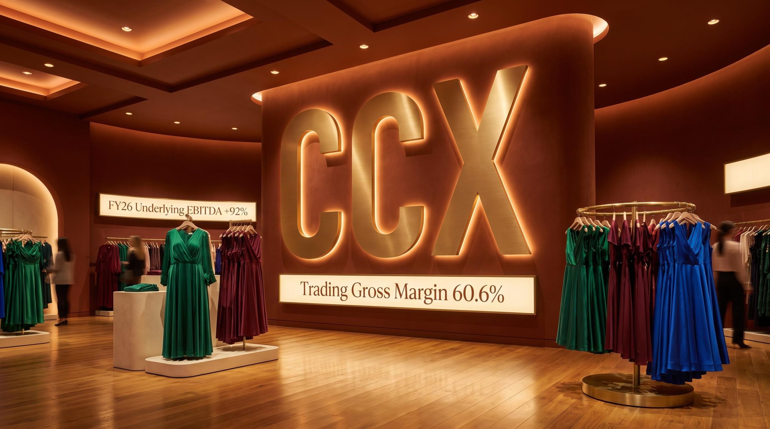 Dresses in elegant store