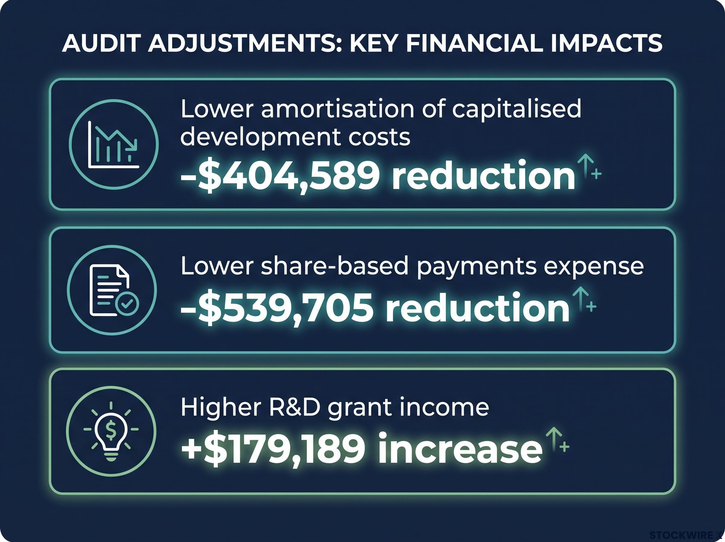 Audit Adjustments Driving Lower Net Loss