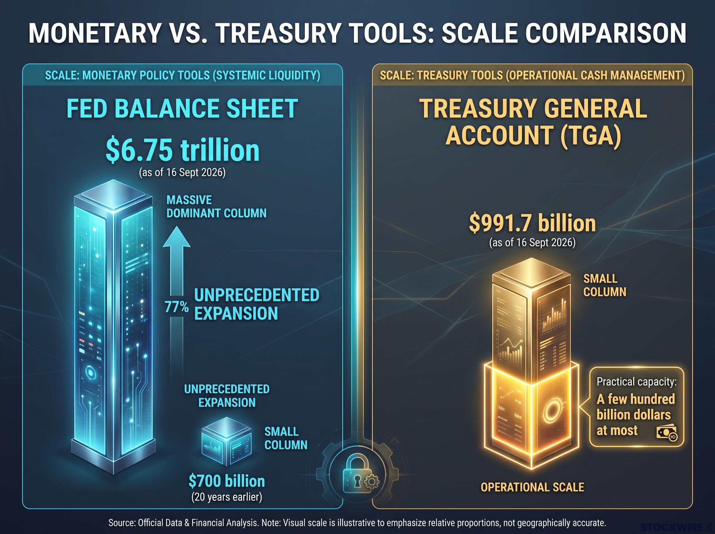 The Asymmetry of Scale: Fed vs. Treasury Tools