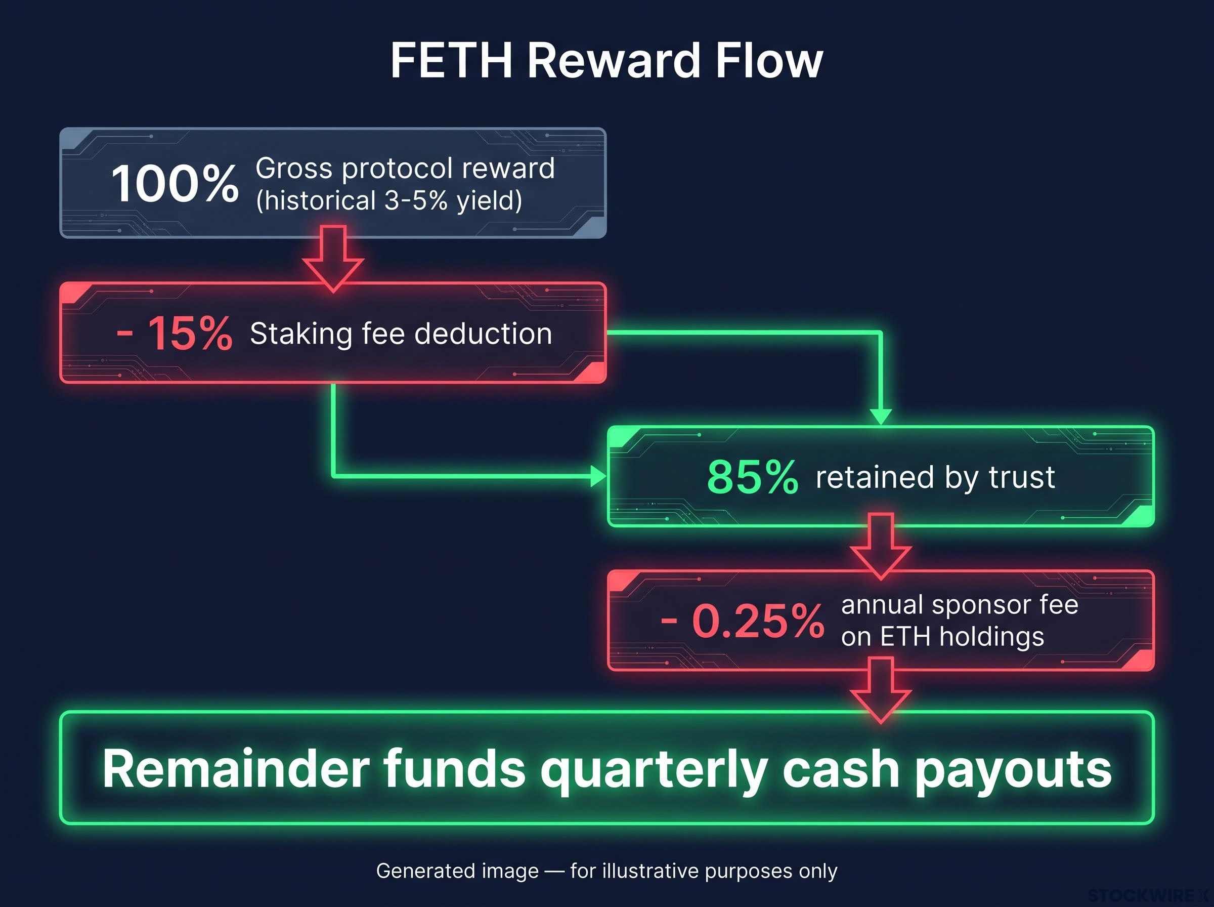 FETH Staking Reward Fee Waterfall