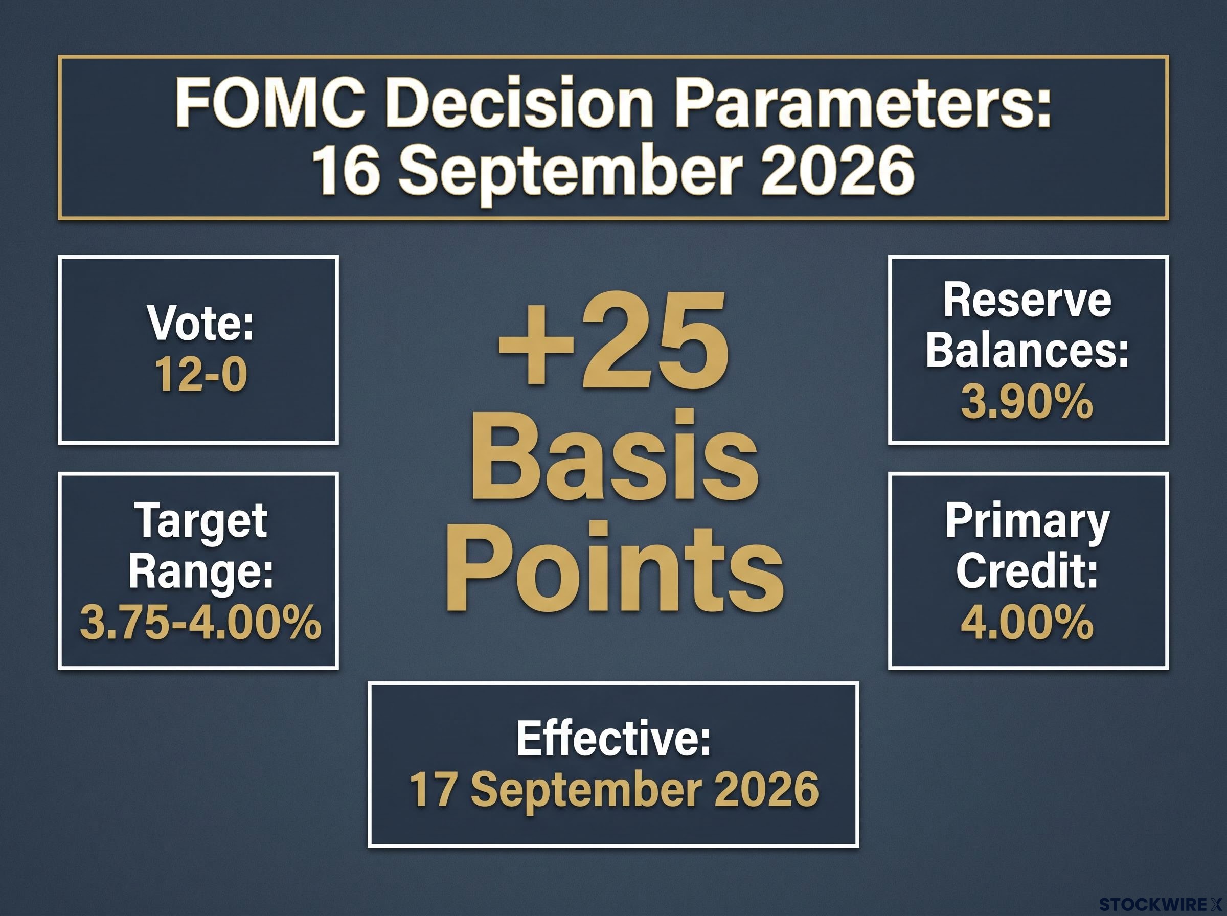 September 2026 FOMC Decision Parameters
