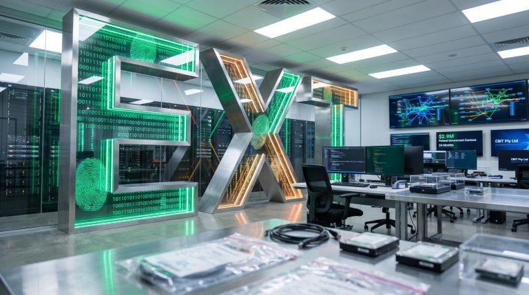 high-tech lab with screens