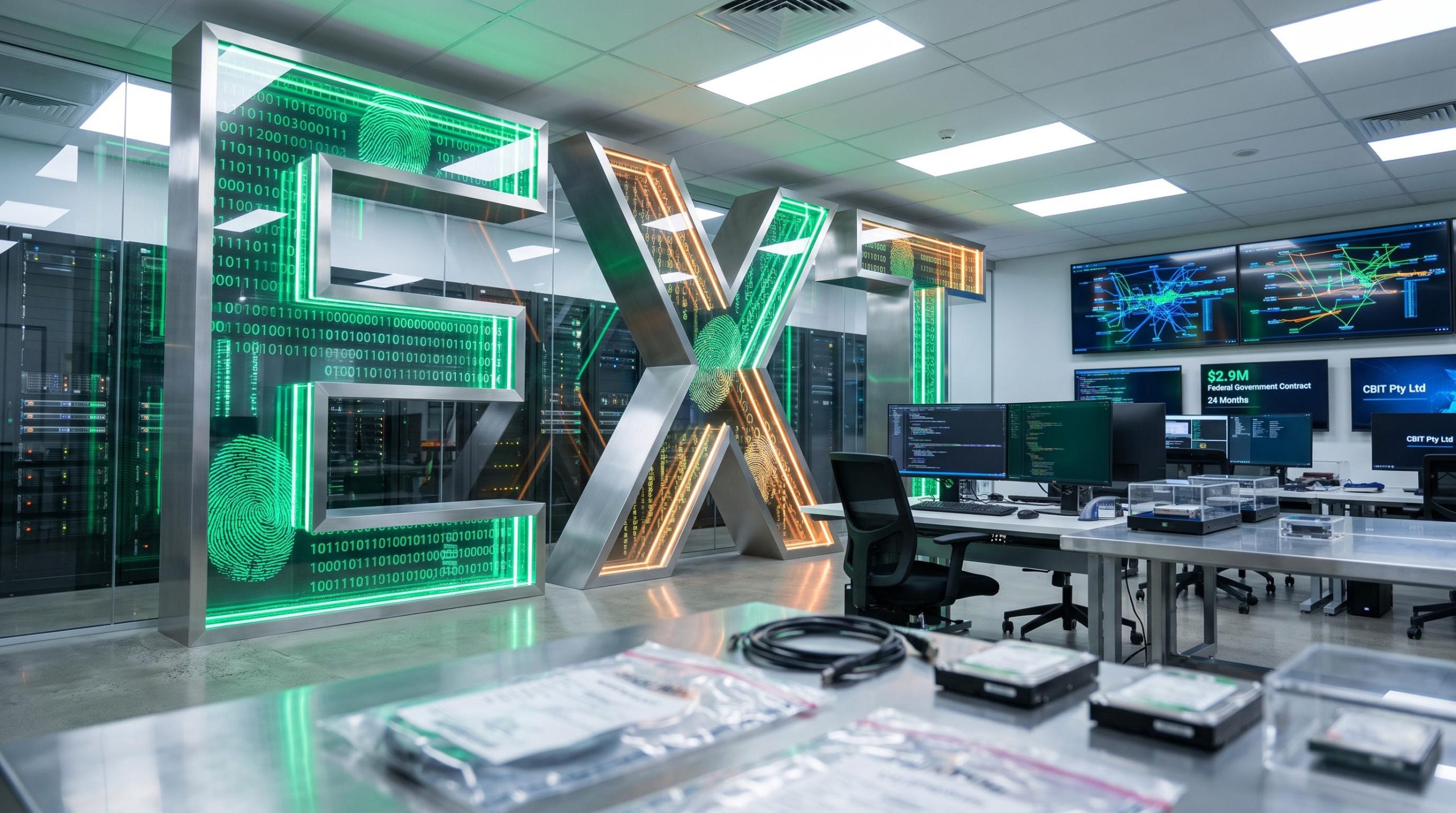 high-tech lab with screens