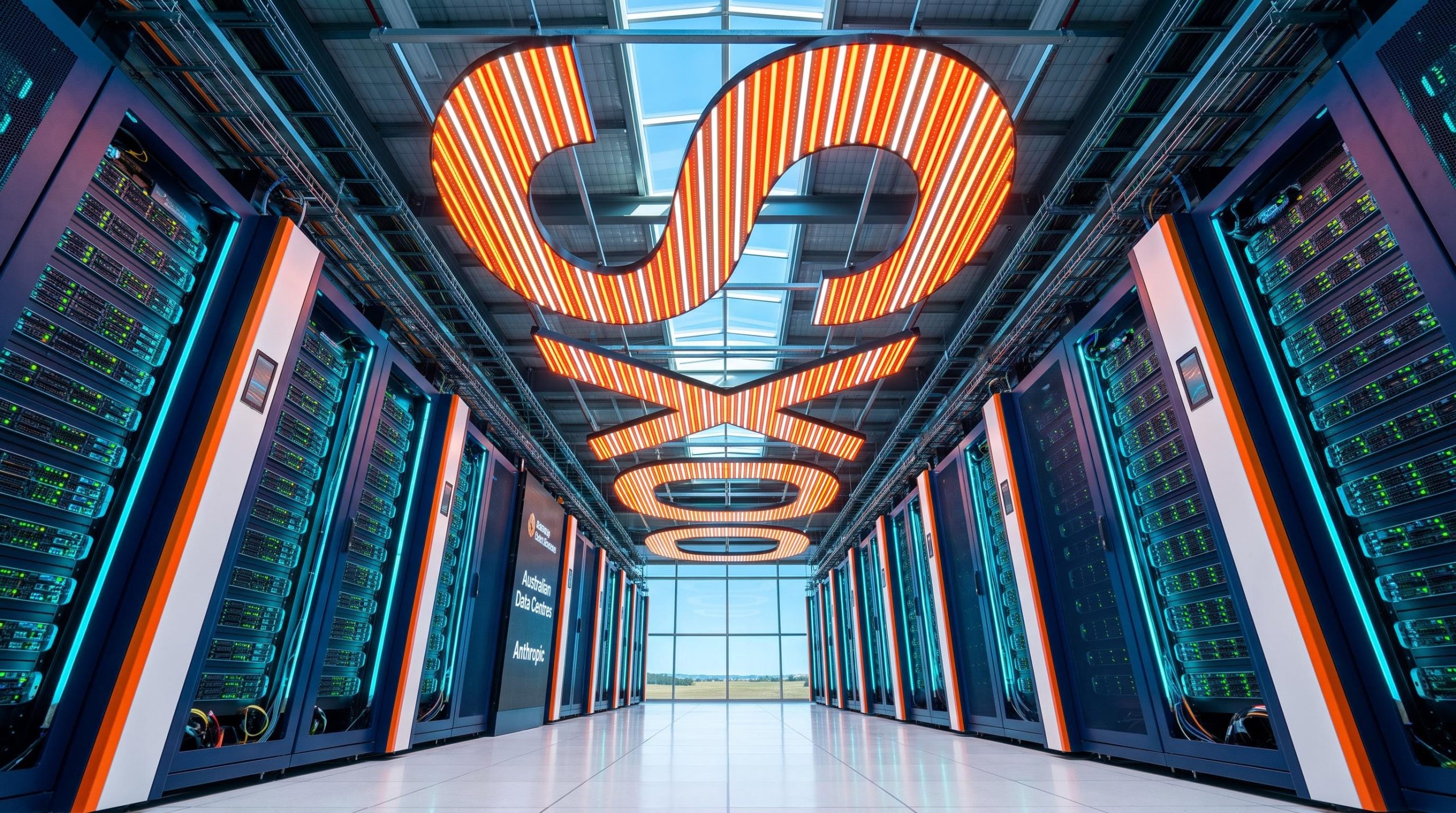 Modern server room interior
