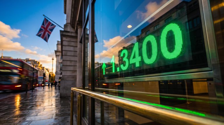 GBP/USD forecast: glowing 1.3400 sterling price display before the Bank of England as the pound rallies on UK jobs data