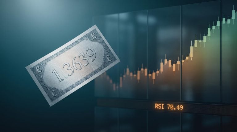 GBP/USD at 1.3639 with RSI 70.49 as UK CPI hits 2.9% and BoE rate hike bets firm for December
