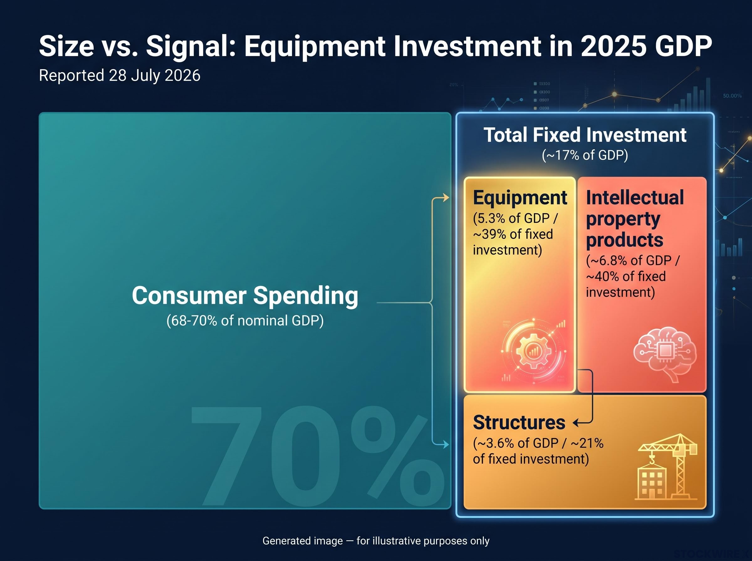 The Size vs. Signal Power of US GDP Components