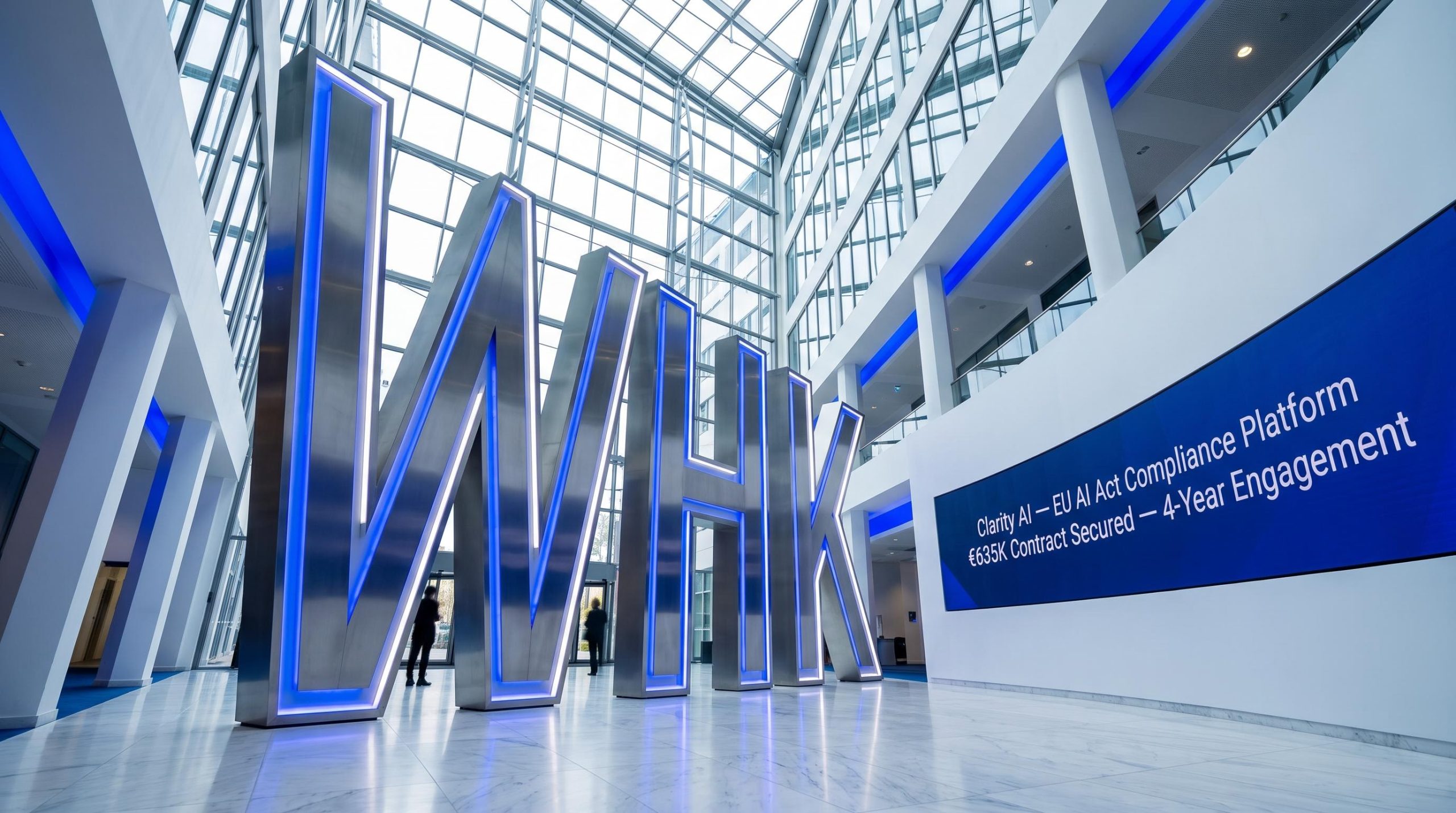 large letters in modern building