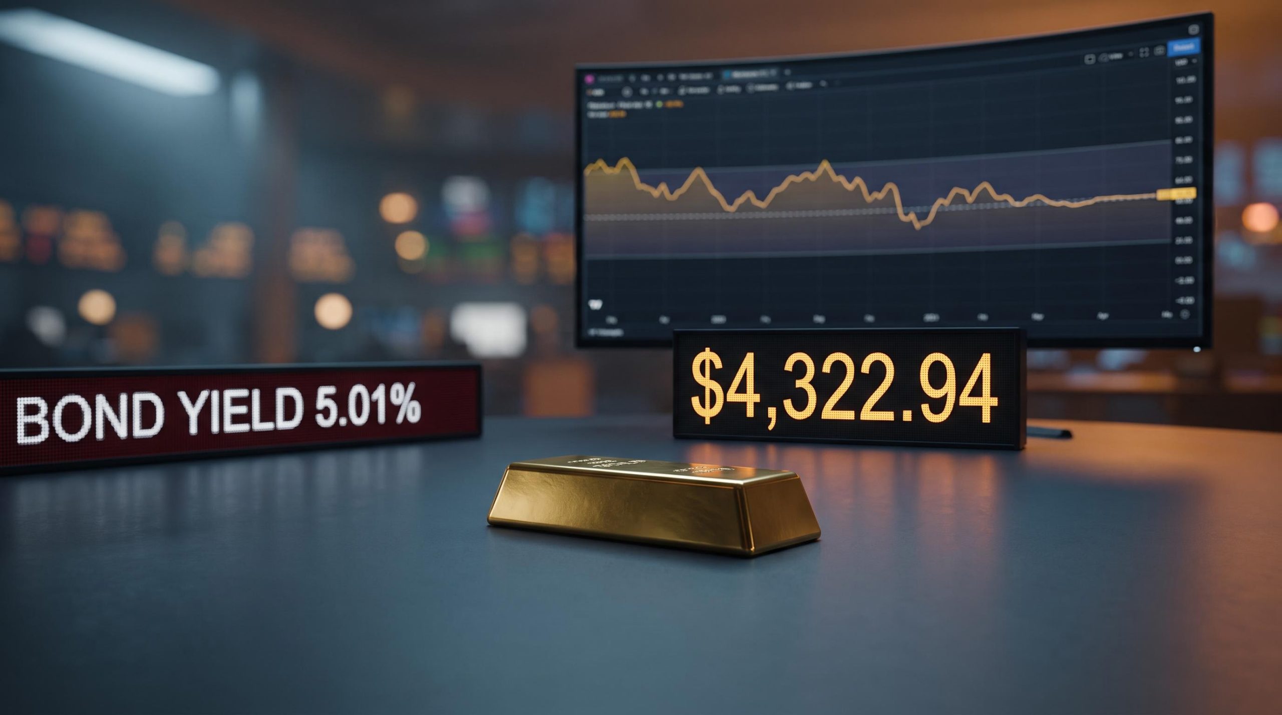 Gold bar under pressure as 10-year Treasury yield hits 5.01% ahead of Fed rate decision on 15 September 2026
