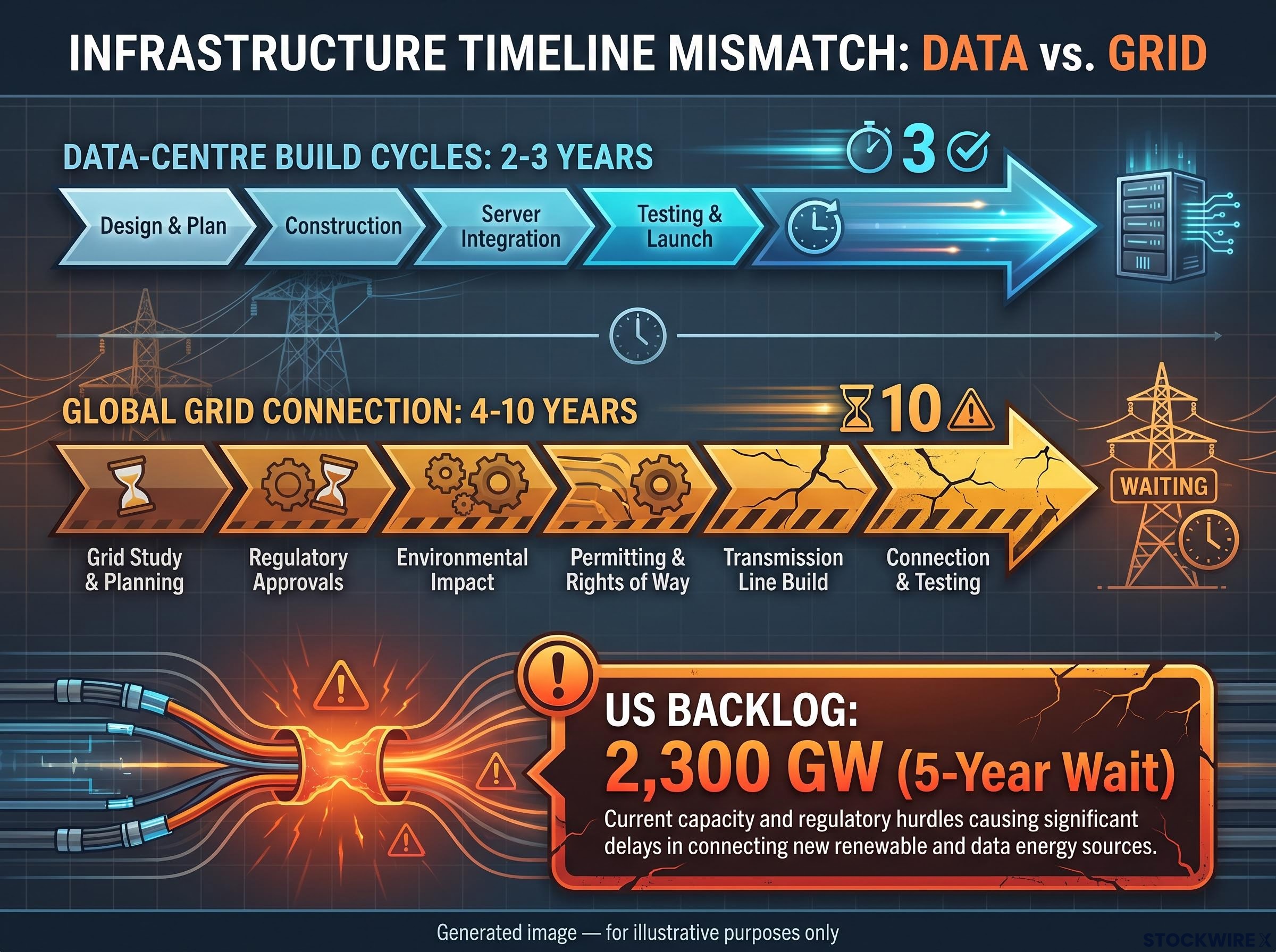 The Grid Bottleneck: Build vs. Connection Timelines