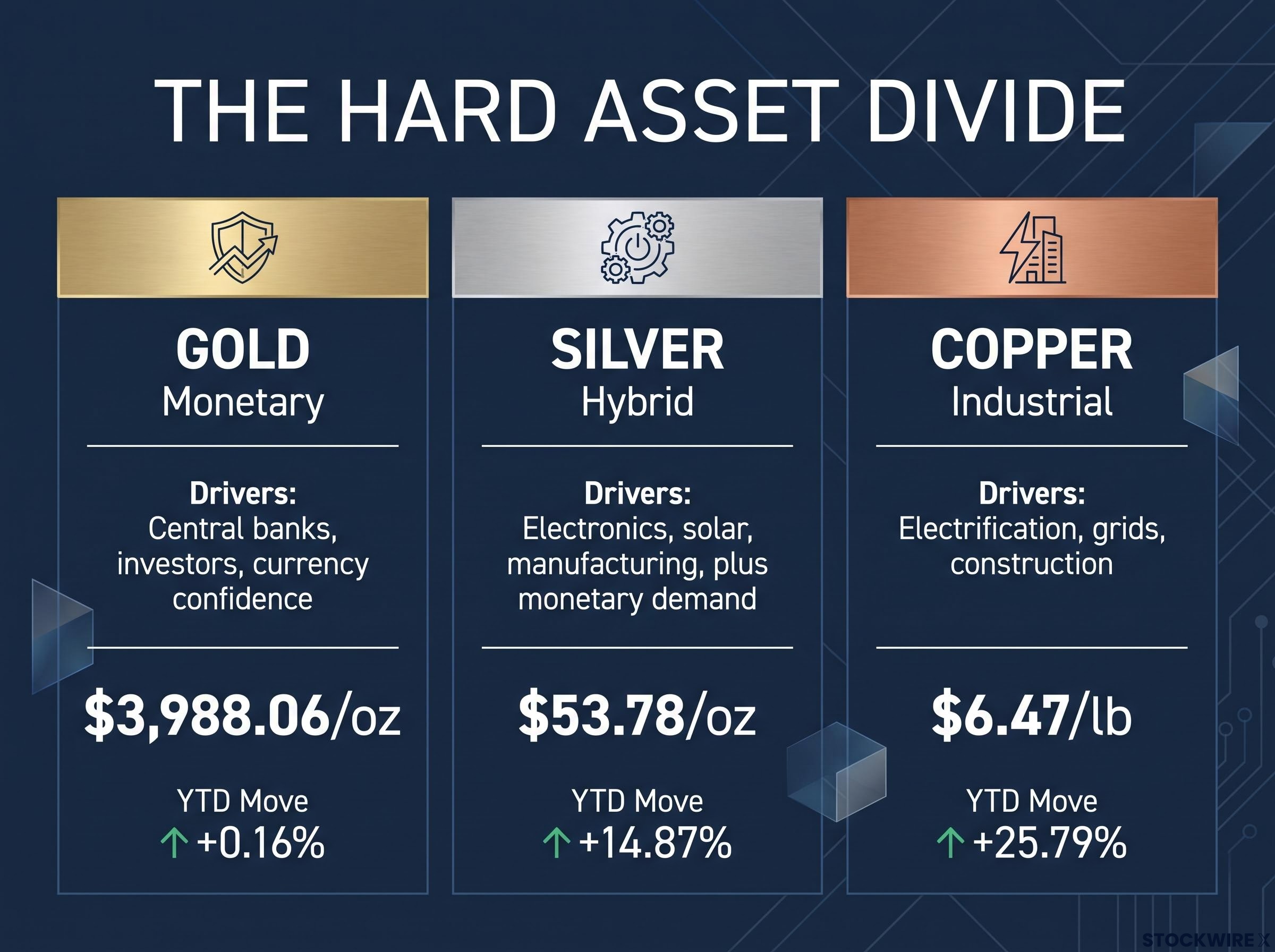 The Hard Asset Divide: Gold vs. Silver vs. Copper