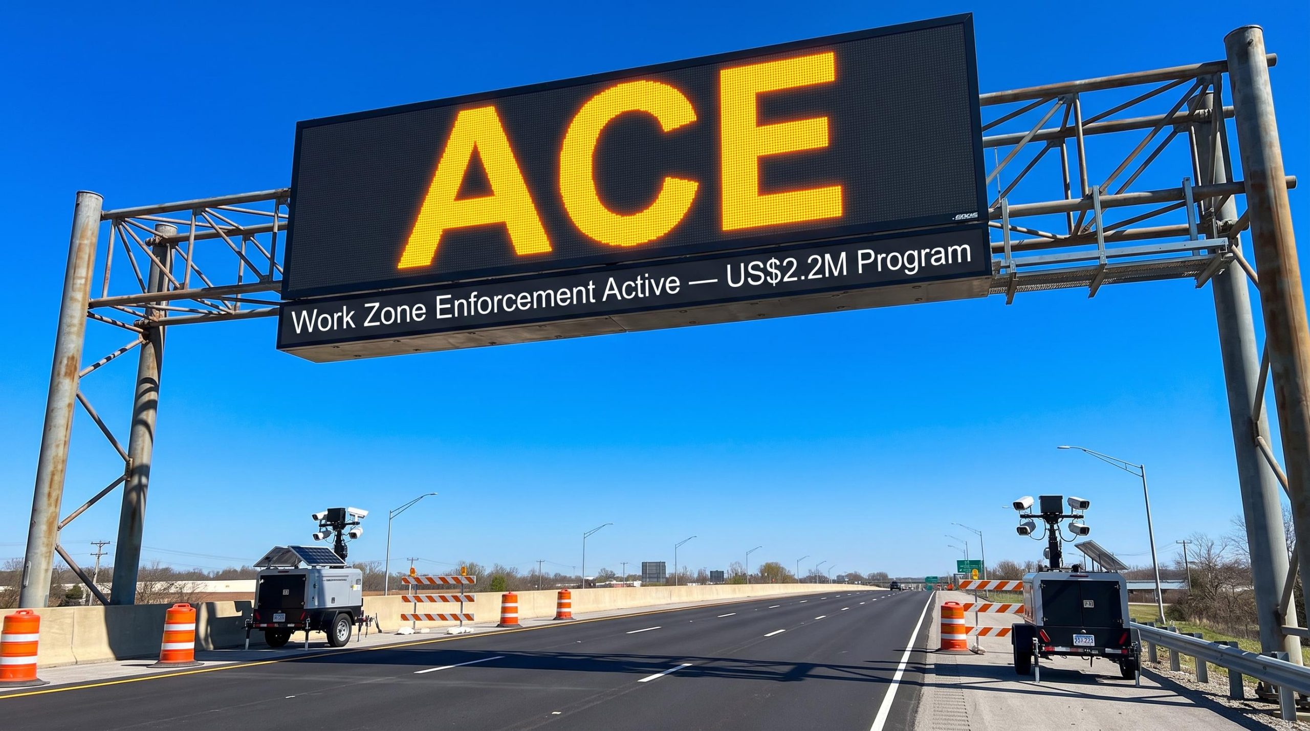Work zone enforcement sign