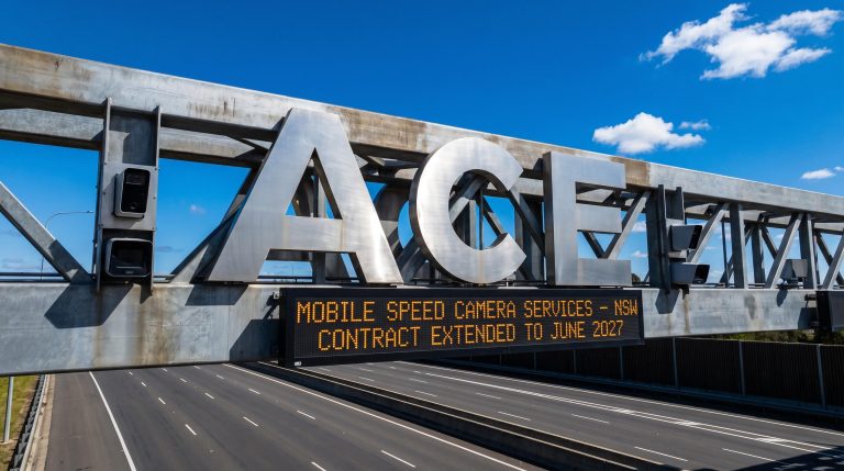 Highway sign with contract extension