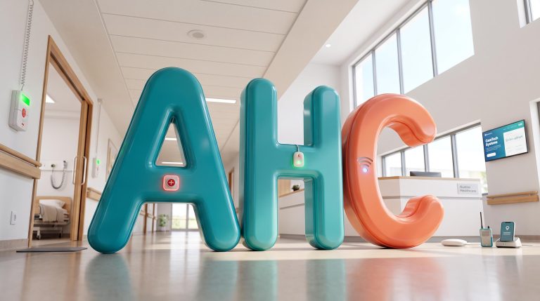 3D letters AHC in hallway