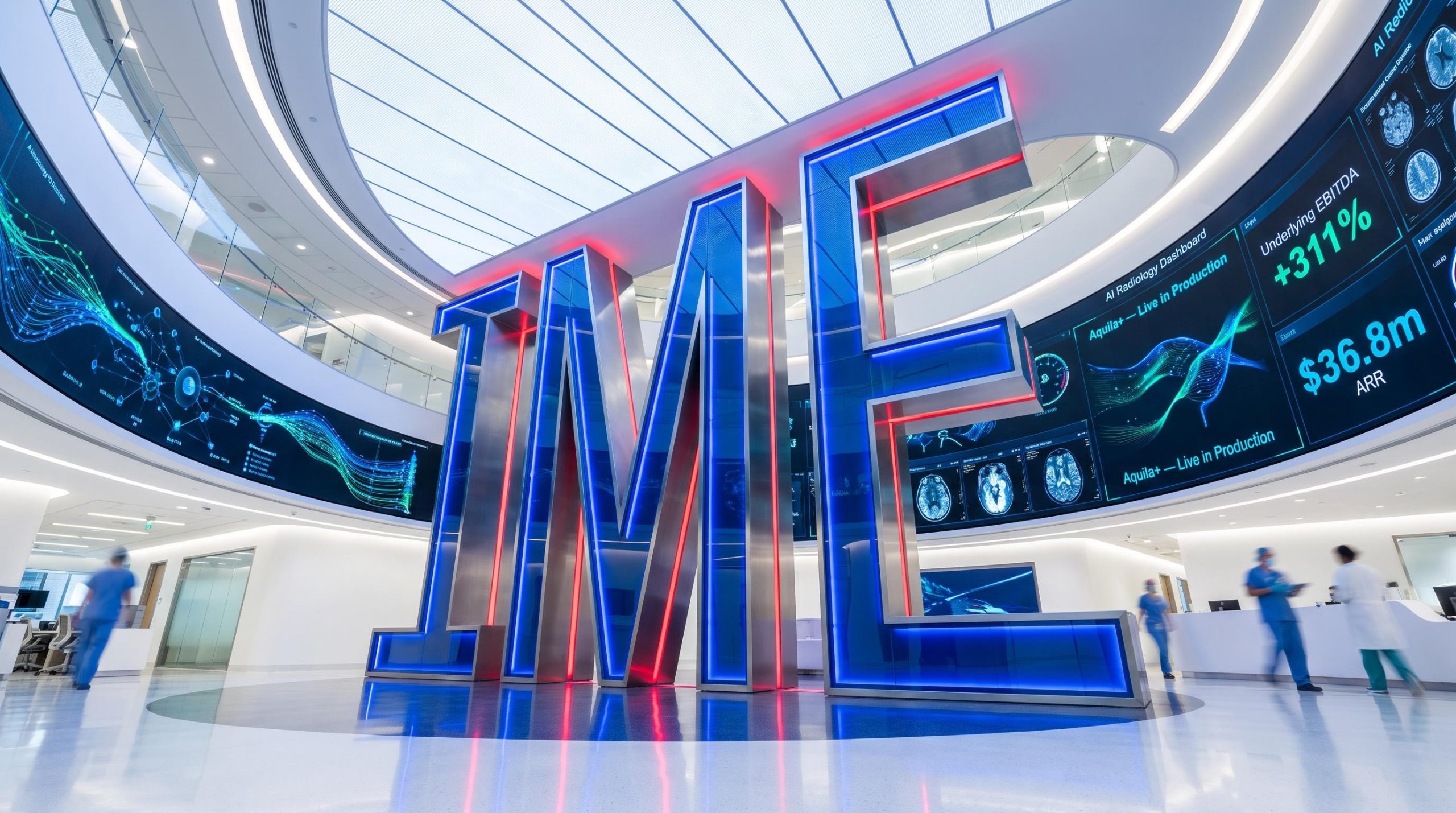 IME lobby with screens