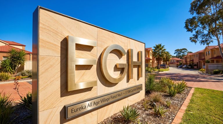 Housing village entrance sign