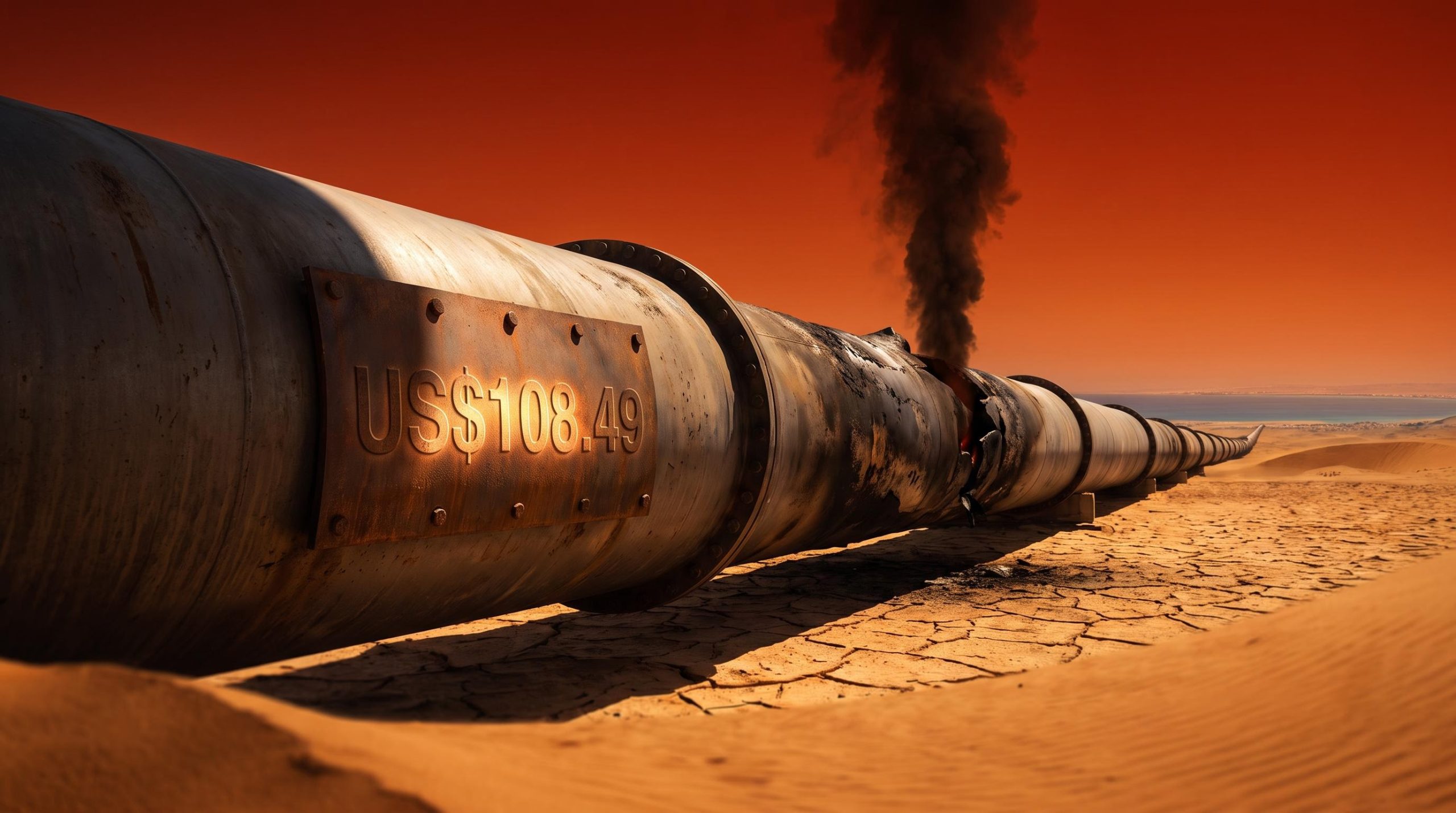 Saudi East-West pipeline ruptured in desert, Brent crude at US$108.49 after Houthi strikes disrupt oil exports