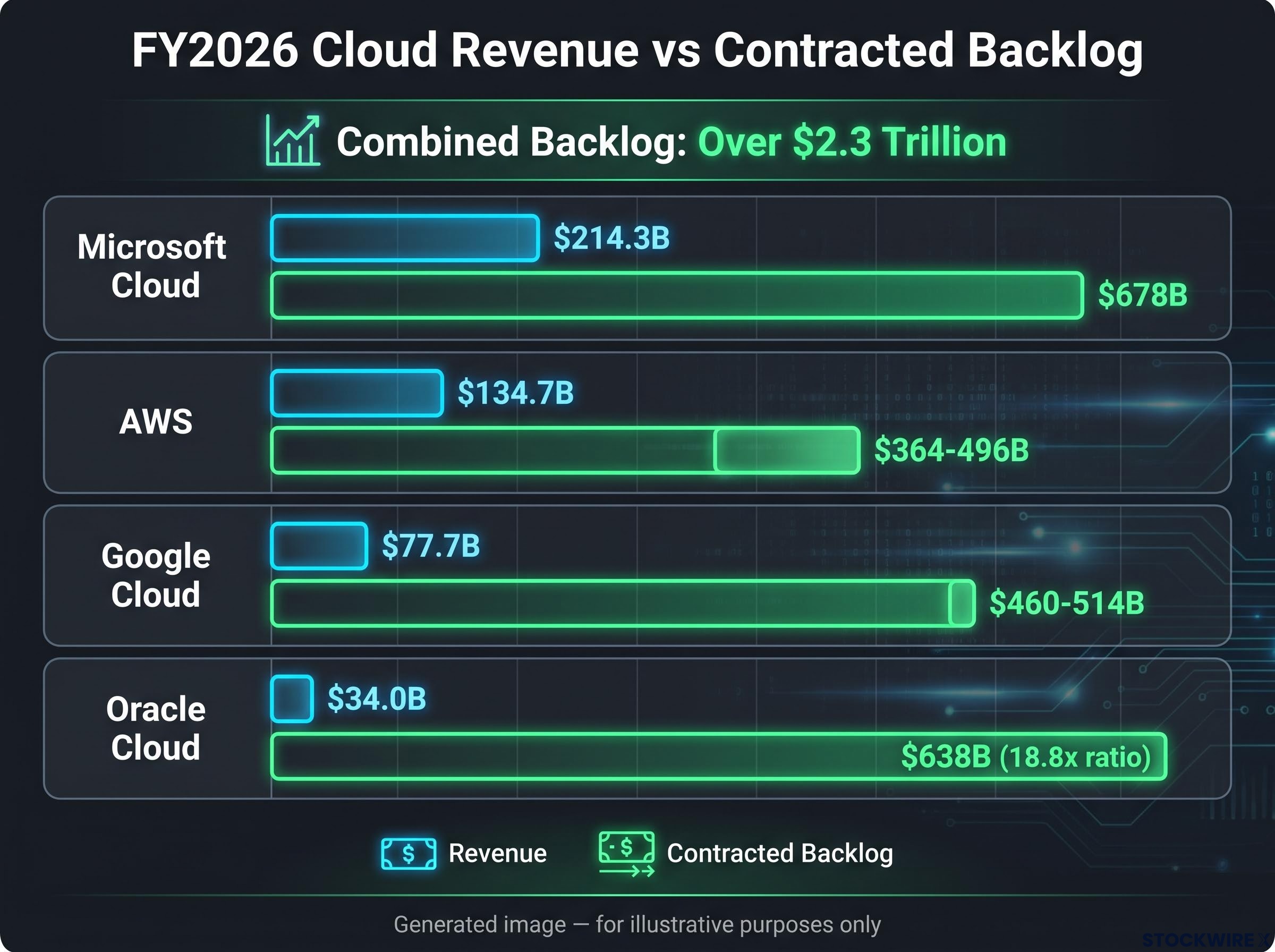 Cloud Provider Backlog vs Revenue Comparison