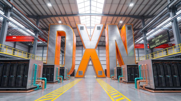 large DXN letters inside warehouse