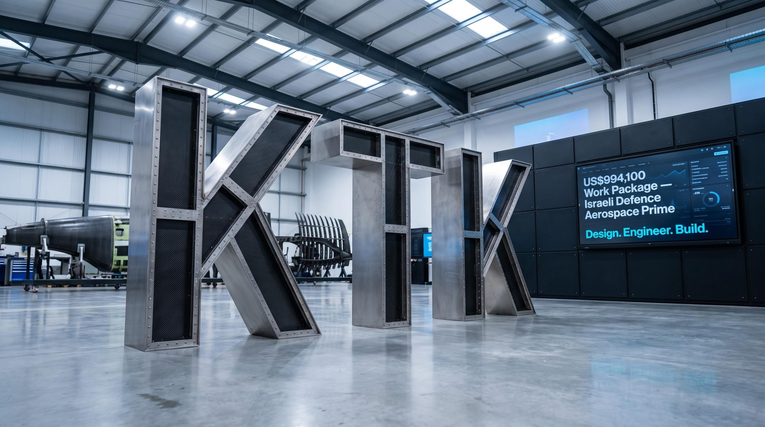 Metal letters in warehouse