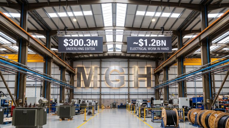 Warehouse with financial displays