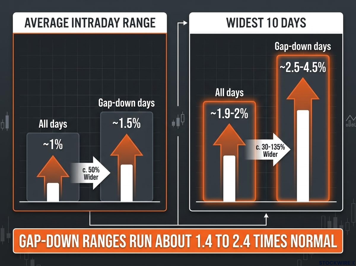Intraday Range Expansion on Gap-Down Days