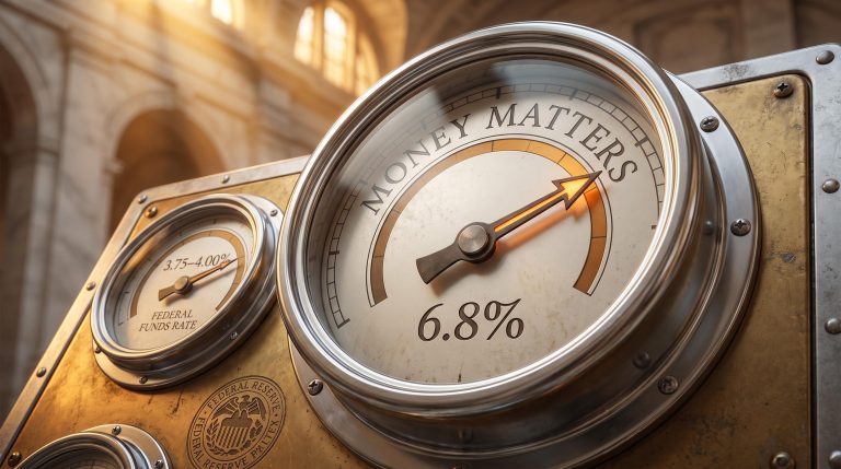 Federal Reserve policy gauge showing 6.8% Divisia M4 growth as Kevin Warsh monetarist policy reshapes the Fed dashboard