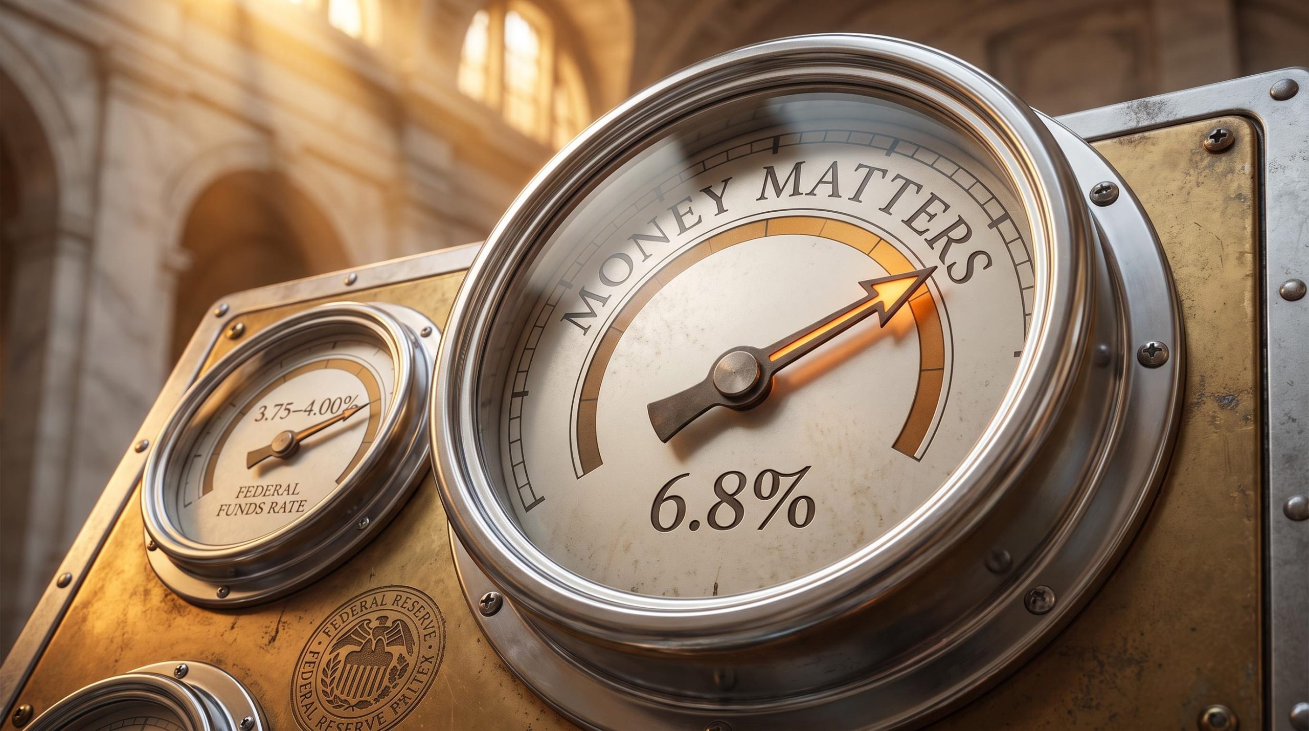 Federal Reserve policy gauge showing 6.8% Divisia M4 growth as Kevin Warsh monetarist policy reshapes the Fed dashboard