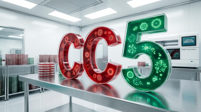 Petri dish letters in lab