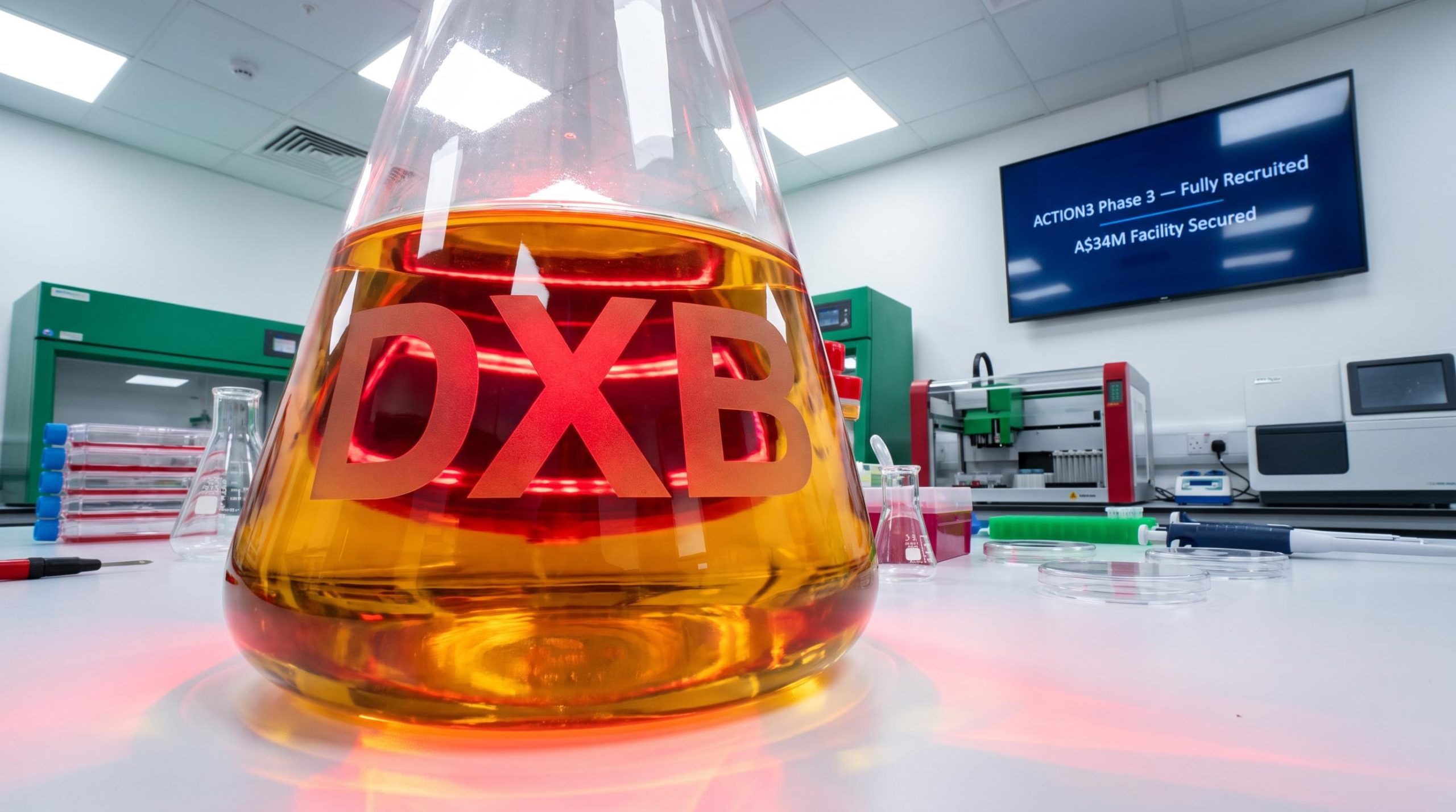 Flask with DXB in lab