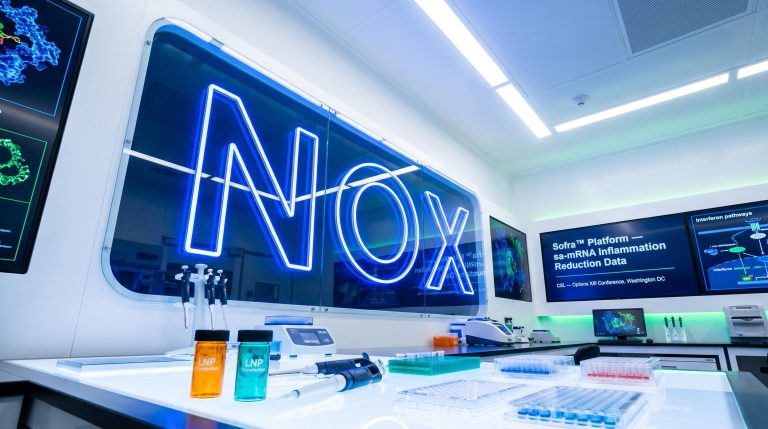 Neon NOX sign in lab