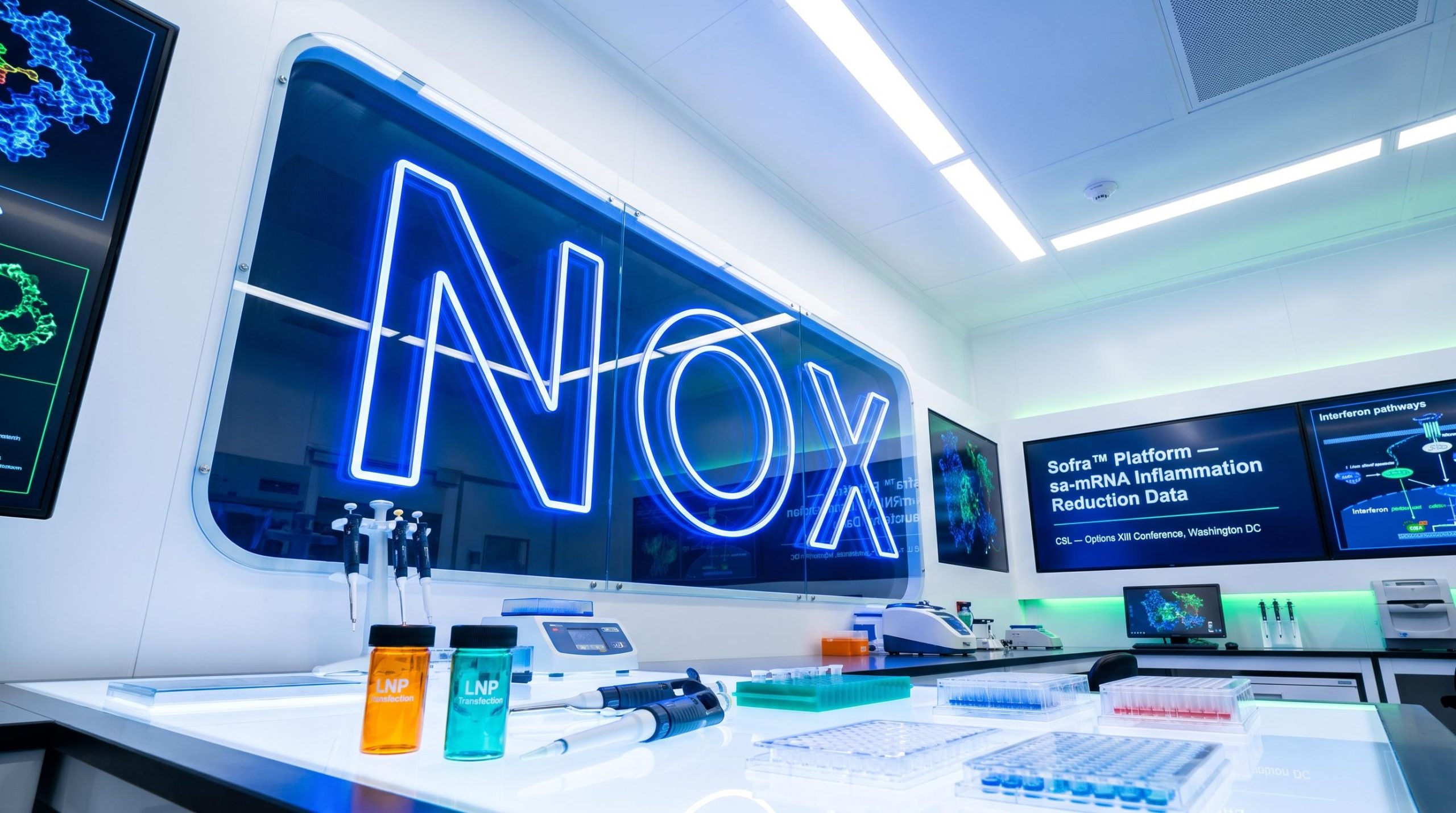 Neon NOX sign in lab