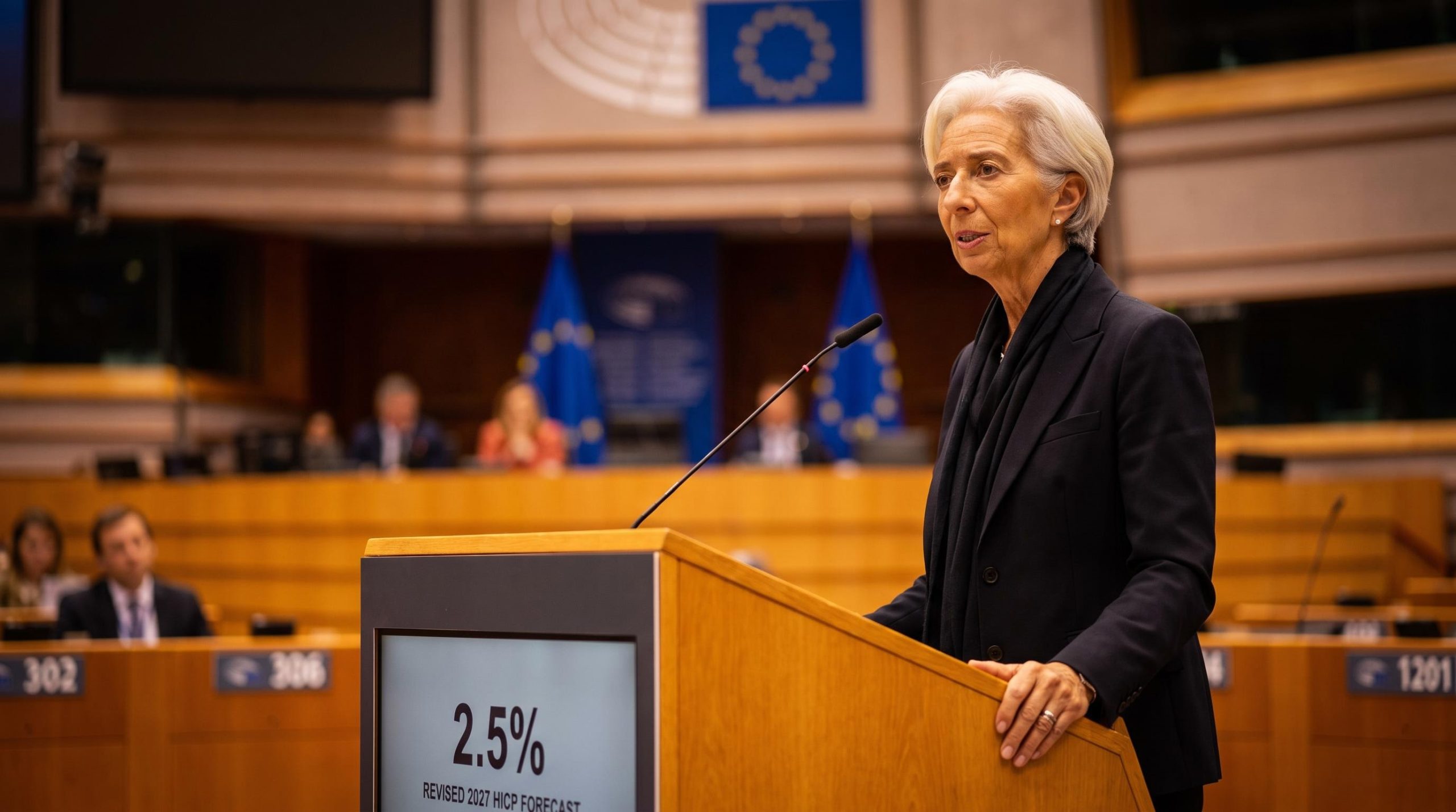 Christine Lagarde addresses EU Parliament as ECB inflation forecasts rise to 2.5% in 2027 amid Middle East energy shock