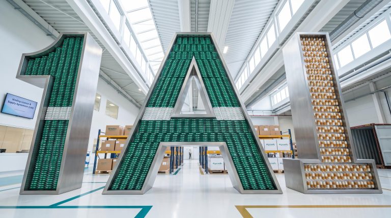 sculpture with stacked containers