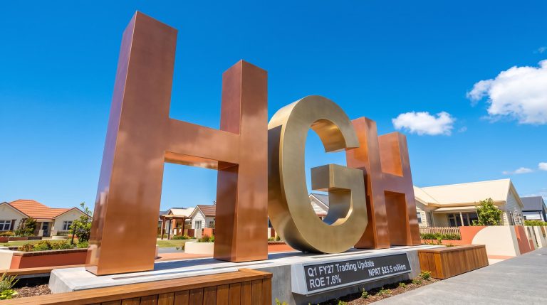 HGH sculpture with houses