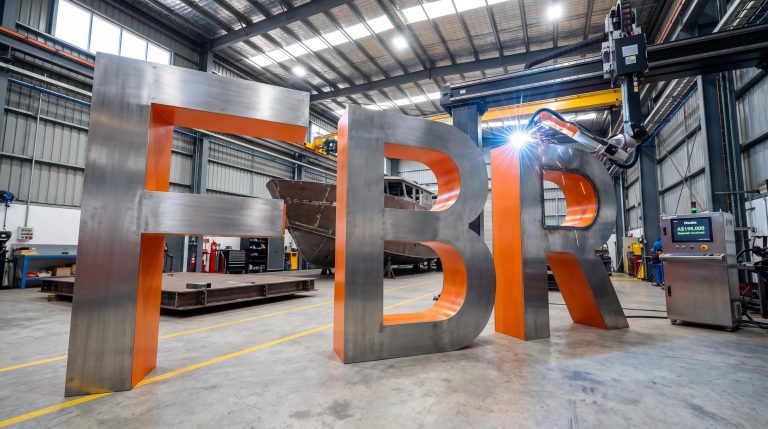 metal letters in factory